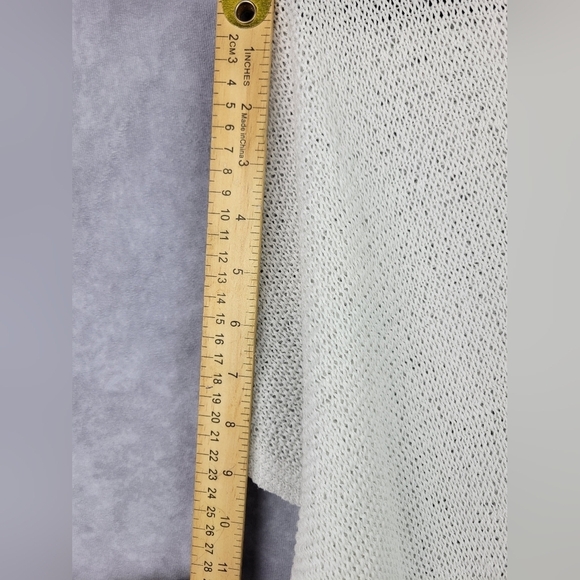 J. Jill white V-neck Open Knit Pullover lightweight transpare Sweater Size L - Picture 6 of 6